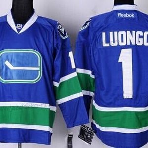 Miesten Vancouver Canucks #1 Roberto Luongo Sininen Vieraspaita Paita