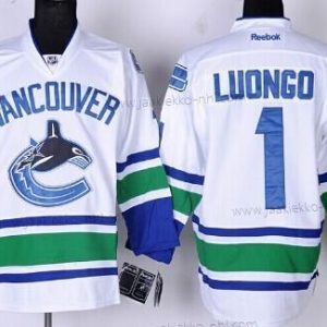 Miesten Vancouver Canucks #1 Roberto Luongo Valkoinen Paita