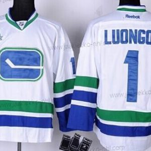 Miesten Vancouver Canucks #1 Roberto Luongo Valkoinen Vieraspaita Paita