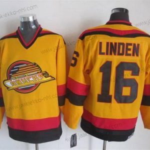 Miesten Vancouver Canucks #16 Trevor Linden 1985-86 Keltainen CCM Vintage Paita