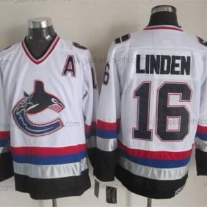 Miesten Vancouver Canucks #16 Trevor Linden 1997-98 Valkoinen CCM Vintage Paita