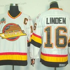 Miesten Vancouver Canucks #16 Trevor Linden Valkoinen Retro CCM Paita