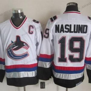 Miesten Vancouver Canucks #19 Markus Naslund 1997-98 Valkoinen CCM Vintage Paita