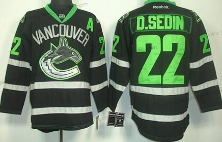 Miesten Vancouver Canucks #22 Daniel Sedin Musta Ice Paita