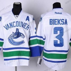 Miesten Vancouver Canucks #3 Kevin Bieksa Valkoinen Paita