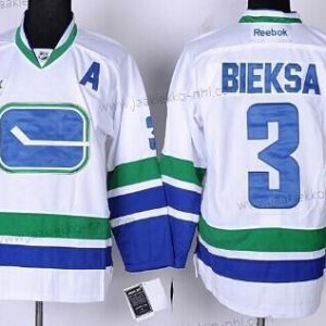 Miesten Vancouver Canucks #3 Kevin Bieksa Valkoinen Vieraspaita Paita