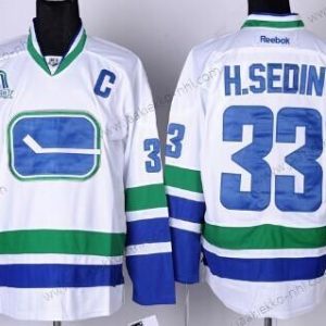 Miesten Vancouver Canucks #33 Henrik Sedin Valkoinen Vieraspaita Paita