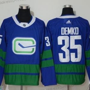 Miesten Vancouver Canucks #35 Thatcher Demko Sininen Vaihtopaita Aito Ommeltu Jääkiekko Paita