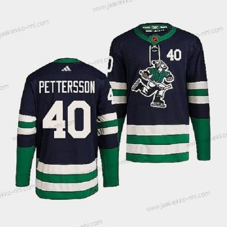 Miesten Vancouver Canucks #40 Elias Pettersson Laivastonsininen 2022 Käänteinen Retro Ommeltu Paita