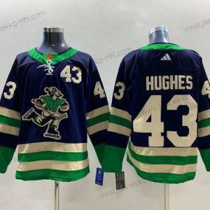 Miesten Vancouver Canucks #43 Quinn Hughes Laivastonsininen 2022 Käänteinen Retro Ommeltu Paita