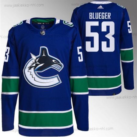 Miesten Vancouver Canucks #53 Teddy Sininenger Sininen Retro Ommeltu Paita