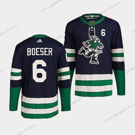 Miesten Vancouver Canucks #6 Brock Boeser Laivastonsininen 2022 Käänteinen Retro Ommeltu Paita