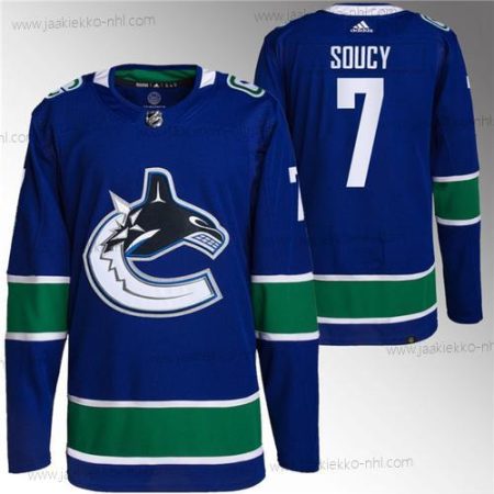 Miesten Vancouver Canucks #7 Carson Soucy Sininen Ommeltu Paita