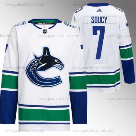 Miesten Vancouver Canucks #7 Carson Soucy Valkoinen Ommeltu Paita