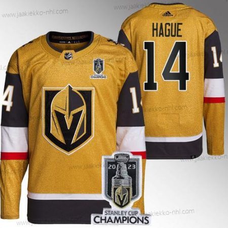 Miesten Vegas Golden Knights #14 Nicolas Hague Kulta 2023 Stanley Cup Champions Ommeltu Paita