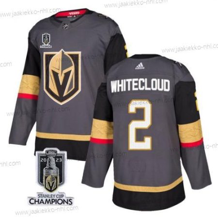 Miesten Vegas Golden Knights #2 Zach Valkoinencloud Harmaa 2023 Stanley Cup Champions Ommeltu Paita