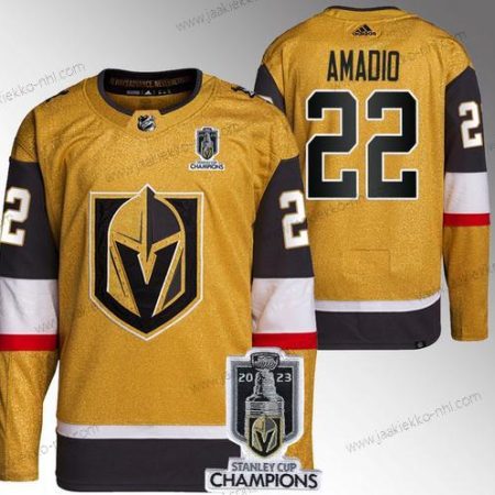 Miesten Vegas Golden Knights #22 Michael Amadio Kulta 2023 Stanley Cup Champions Ommeltu Paita