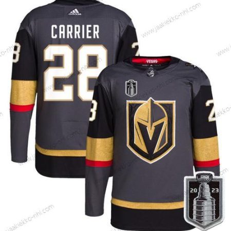 Miesten Vegas Golden Knights #28 William Carrier Harmaa 2023 Stanley Cup Final Ommeltu Paita