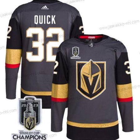 Miesten Vegas Golden Knights #32 Jonathan Quick Harmaa 2023 Stanley Cup Champions Ommeltu Paita