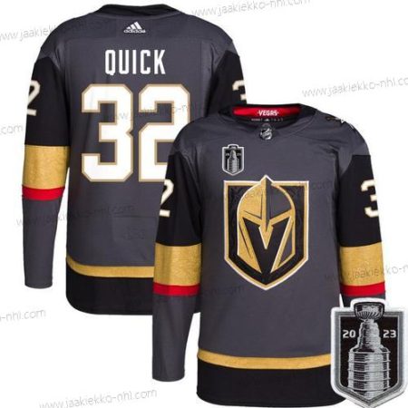 Miesten Vegas Golden Knights #32 Jonathan Quick Harmaa 2023 Stanley Cup Final Ommeltu Paita