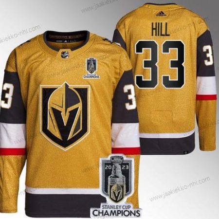 Miesten Vegas Golden Knights #33 Adin Hill Kulta 2023 Stanley Cup Champions Ommeltu Paita