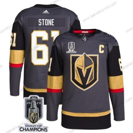 Miesten Vegas Golden Knights #61 Mark Stone Harmaa 2023 Stanley Cup Champions Ommeltu Paita