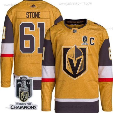 Miesten Vegas Golden Knights #61 Mark Stone Kulta 2023 Stanley Cup Champions Ommeltu Paita