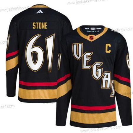 Miesten Vegas Golden Knights #61 Mark Stone Musta 2022-23 Käänteinen Retro Ommeltu Paita