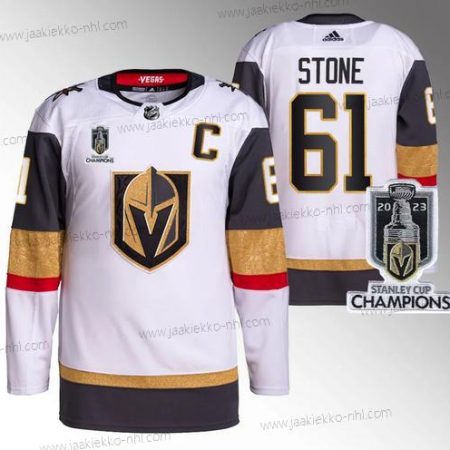 Miesten Vegas Golden Knights #61 Mark Stone Valkoinen 2023 Stanley Cup Champions Ommeltu Paita