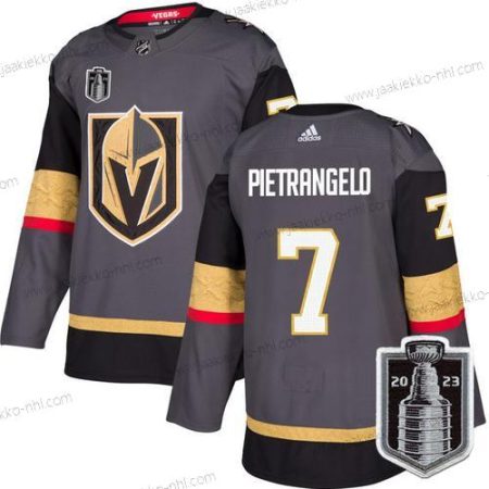 Miesten Vegas Golden Knights #7 Alex Pietrangelo Harmaa 2023 Stanley Cup Final Ommeltu Paita