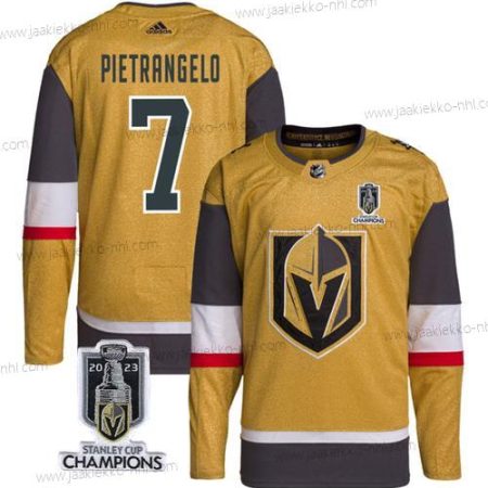 Miesten Vegas Golden Knights #7 Alex Pietrangelo Kulta 2023 Stanley Cup Champions Ommeltu Paita