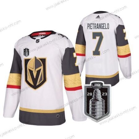 Miesten Vegas Golden Knights #7 Alex Pietrangelo Valkoinen 2023 Stanley Cup Final Ommeltu Paita