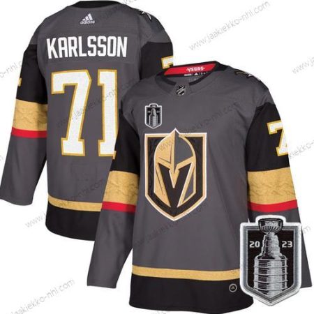 Miesten Vegas Golden Knights #71 William Karlsson Harmaa 2023 Stanley Cup Final Ommeltu Paita