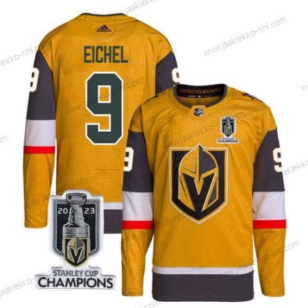 Miesten Vegas Golden Knights #9 Jack Eichel Kulta 2023 Stanley Cup Champions Ommeltu Paita