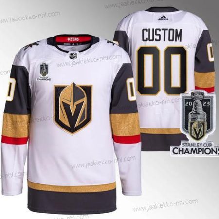 Miesten Vegas Golden Knights Mukautettu Active Pelaaja Valkoinen 2023 Stanley Cup Champions Ommeltu Paita