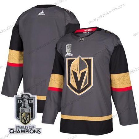 Miesten Vegas Golden Knights Tyhjä Harmaa 2023 Stanley Cup Champions Ommeltu Paita