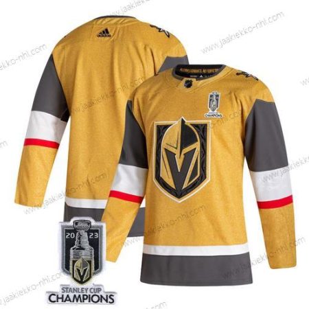 Miesten Vegas Golden Knights Tyhjä Kulta 2023 Stanley Cup Champions Ommeltu Paita