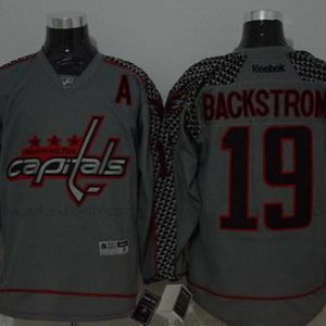 Miesten Washington Capitals #19 Nicklas Backstrom Charcoal Harmaa Paita