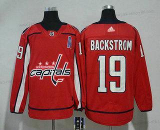 Miesten Washington Capitals #19 Nicklas Backstrom Punainen With A Patch 2017-2018 Jääkiekko Ommeltu NHL Paita