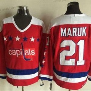 Miesten Washington Capitals #21 Dennis Maruk 1987-88 Punainen CCM Vintage Paita