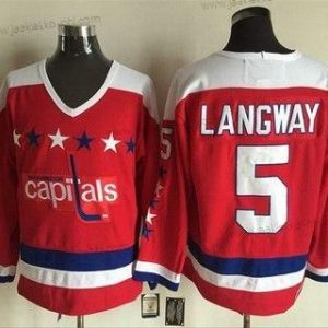 Miesten Washington Capitals #5 Rod Langway 1987-88 Punainen CCM Vintage Paita