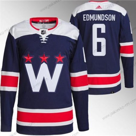 Miesten Washington Capitals #6 Joel Edmundson Laivastonsininen Ommeltu Paita