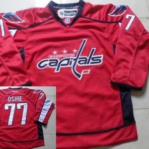 Miesten Washington Capitals #77 T. J. Oshie Punainen Kotiottelupaita NHL Reebok Paita