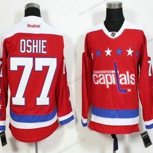 Miesten Washington Capitals #77 T. J. Oshie Punainen Vieraspaita Reebok Jääkiekko Paita