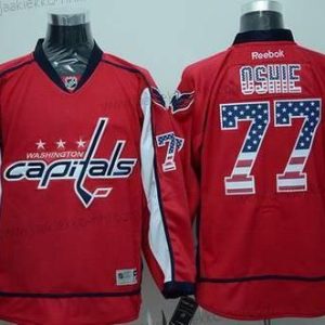 Miesten Washington Capitals #77 T. J. Oshie Reebok Punainen USA Flag Jääkiekko Paita