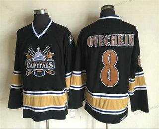 Miesten Washington Capitals #8 Alex Ovechkin 2000-01 Musta CCM Vintage Paita