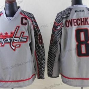 Miesten Washington Capitals #8 Alex Ovechkin Charcoal Harmaa Paita