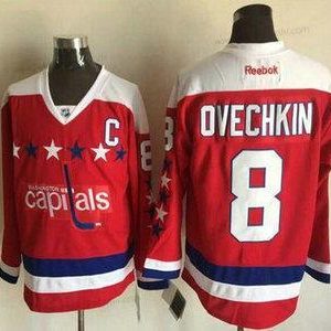 Miesten Washington Capitals #8 Alex Ovechkin Punainen Vieraspaita Reebok Jääkiekko Paita