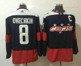 Miesten Washington Capitals #8 Alexander Ovechkin Laivastonsininen Sininen 2018 Stadium Series Ommeltu NHL Jääkiekko Paita