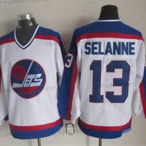 Miesten Winnipeg Jets #13 Teemu Selanne 1979-80 Valkoinen CCM Vintage Paita